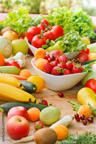 Photo: Organic fruits and vegetables Organic fruits and vegetables