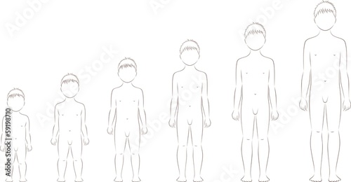 Vector: Vector illustration of man's figure from 1 to 10 years Vector illustration of man's figure from 1 to 10 years