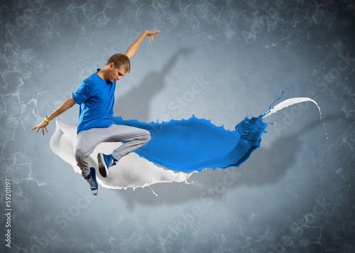 Photo: male dancer with splashes of paint male dancer with splashes of paint