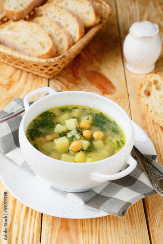 Photo: fresh potato soup with chickpeas fresh potato soup with chickpeas