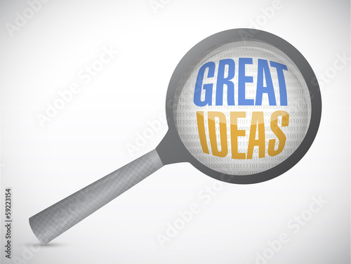Illustration: great ideas under a magnify illustration design great ideas under a magnify illustration design