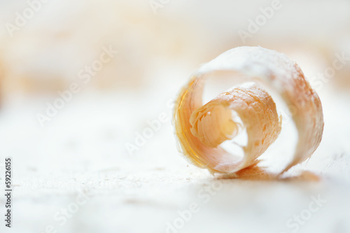 Photo: Closeup view of wooden shavings Closeup view of wooden shavings