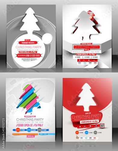 Vector: Set of Christmas Party Flyer & Poster Cover Template Set of Christmas Party Flyer & Poster Cover Template