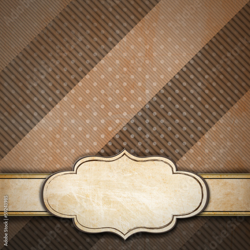 Illustration: Brown Vintage Background with Label Brown Vintage Background with Label