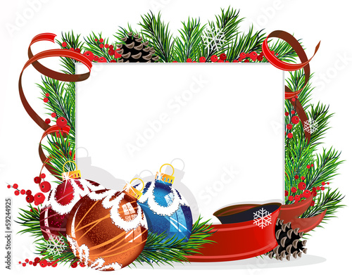 Vector: Christmas tree decorations with red ribbons Christmas tree decorations with red ribbons