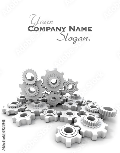 Photo: White cogwheels White cogwheels