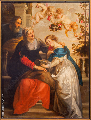 Photo: Antwerp - Paint of Virgin Mary and St. Ann, and st. Joachim Antwerp - Paint of Virgin Mary and St. Ann, and st. Joachim