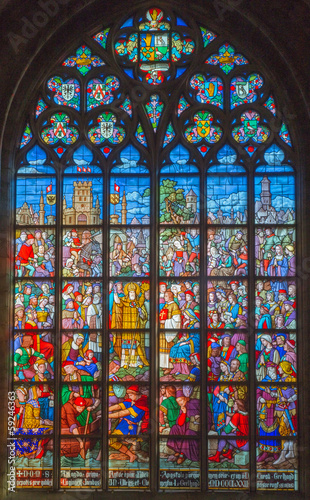 Photo: Antwerp - Windowpane from cathedral of Our Lady Antwerp - Windowpane from cathedral of Our Lady