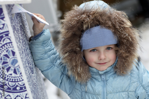 Photo: Boy with letter for Santa Claus Boy with letter for Santa Claus