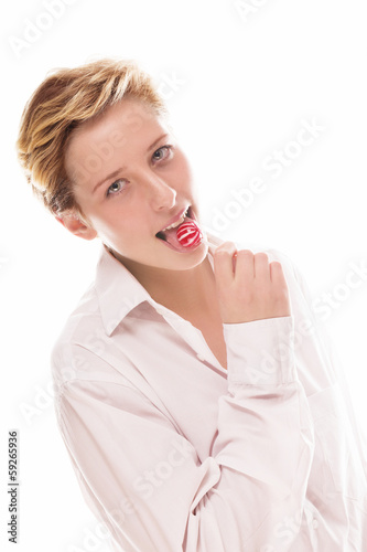 Photo: junge frau leckt lutscher junge frau leckt lutscher