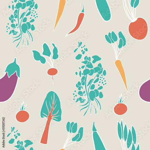 Vector: Vegetable seamless background Vegetable seamless background