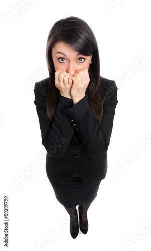 Photo: Scared businesswoman Scared businesswoman