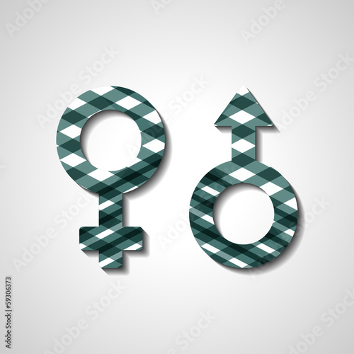 Vector: Male and female gender symbols, style illustration Male and female gender symbols, style illustration