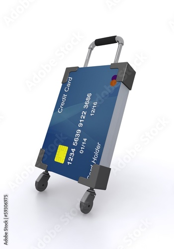 Illustration: Credit cards and suitcase Credit cards and suitcase