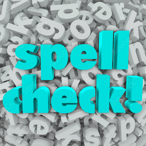 Illustration: Spell Check Letter Background Correct Spelling Words Spell Check Letter Background Correct Spelling Words