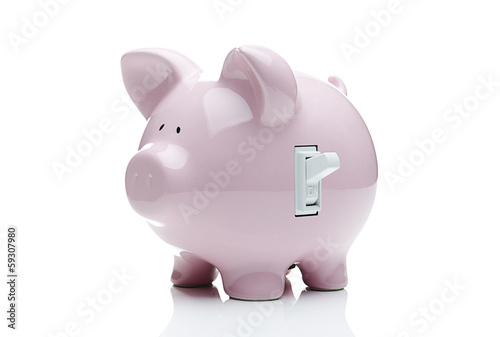 Photo: Piggy bank with a light switch Piggy bank with a light switch