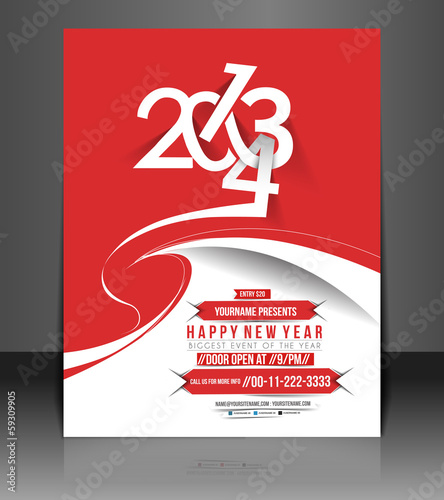 Vector: New Year Party Flyer & Poster Cover Template New Year Party Flyer & Poster Cover Template