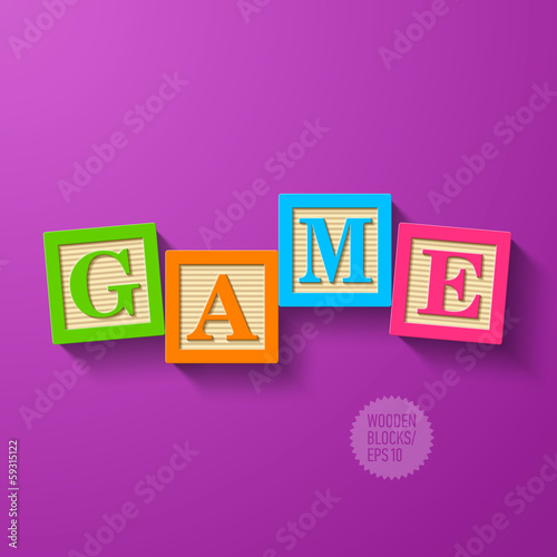 Vector: Game - wooden blocks Game - wooden blocks