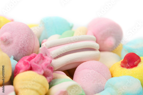 Photo: Different marshmallow candies. Different marshmallow candies.