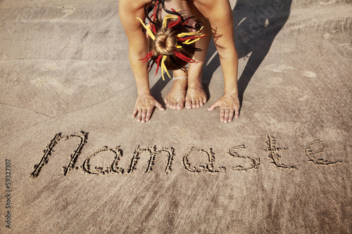Photo: Yoga on the beach with Namaste Yoga on the beach with Namaste