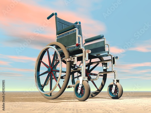 Illustration: Wheelchair - 3D render Wheelchair - 3D render