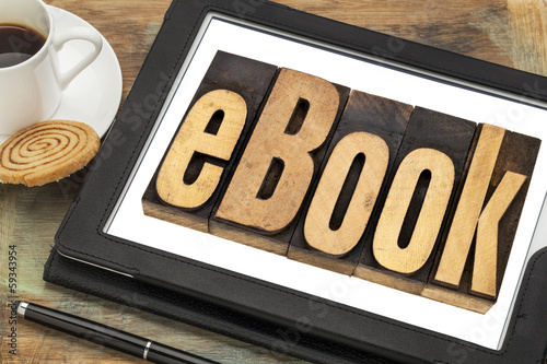 Photo: ebook word on digital tablet ebook word on digital tablet