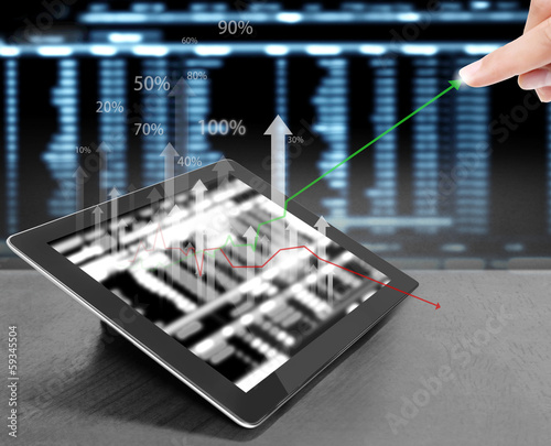 Photo: touch screen tablet with graph touch screen tablet with graph