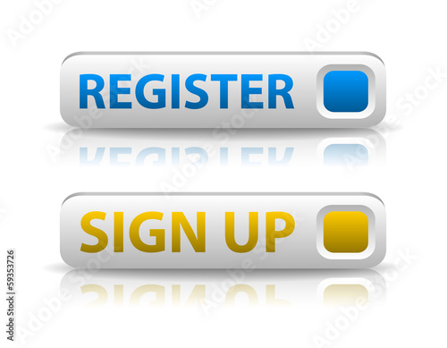 Vector: vector blue register and yellow sign up button vector blue register and yellow sign up button