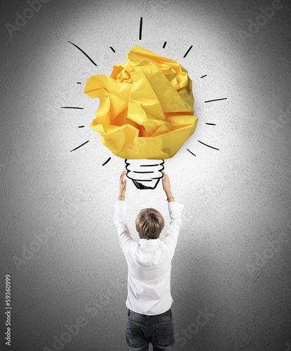 Photo: Young boy with a big idea Young boy with a big idea