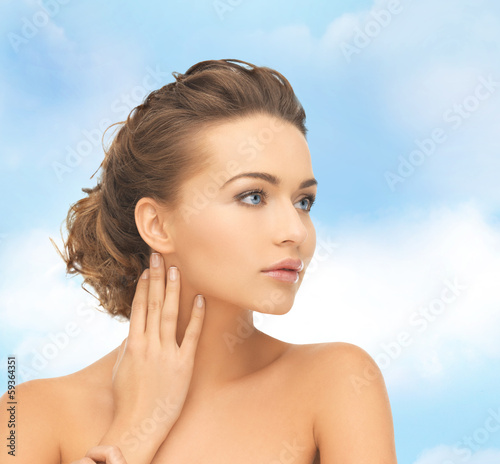 Photo: beautiful woman with updo beautiful woman with updo