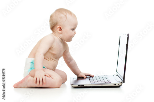 Photo: baby looking at laptop baby looking at laptop