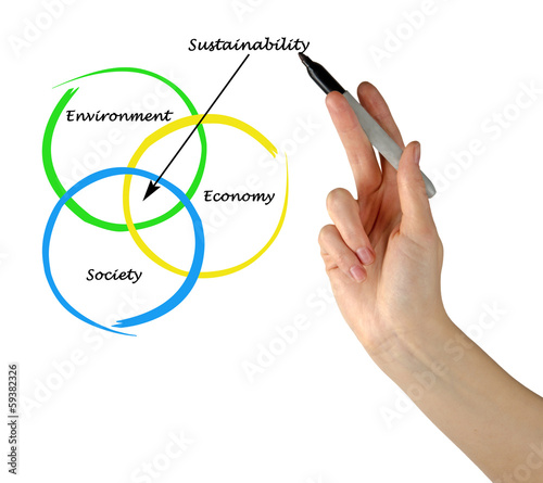 Photo: Presentation of diagram of sustainability Presentation of diagram of sustainability
