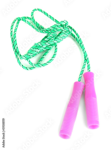 Photo: Skipping rope isolated on white Skipping rope isolated on white