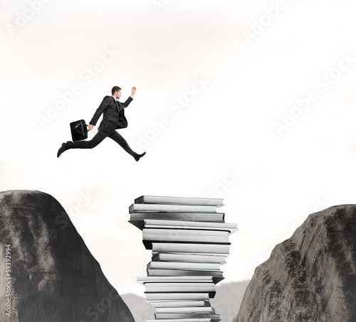 Photo: Businessman jumping Businessman jumping