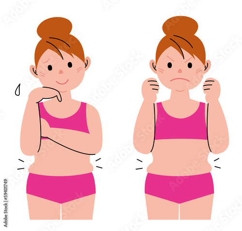 Illustration: ダイエット 悩み 決意 ダイエット 悩み 決意