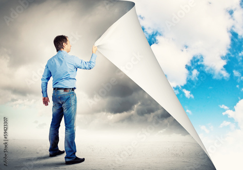 Photo: Adult man changing reality Adult man changing reality