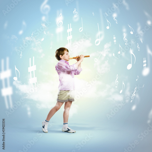 Photo: Boy with flute Boy with flute