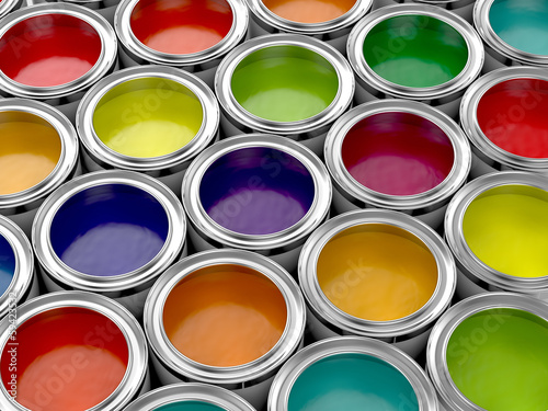 Illustration: Colorful paint cans Colorful paint cans