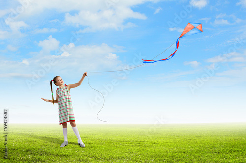 Photo: Girl with kite Girl with kite