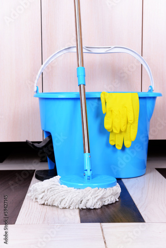 Photo: House cleaning with mop House cleaning with mop
