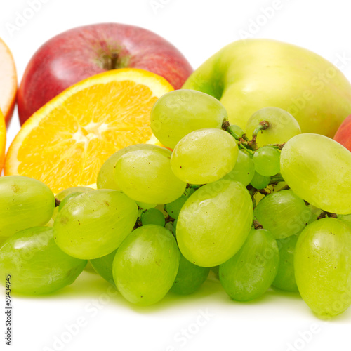 Photo: fresh fruits isolated on white background fresh fruits isolated on white background