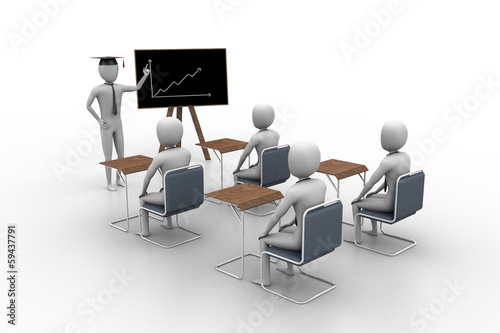 Illustration: 3d people studying 3d people studying