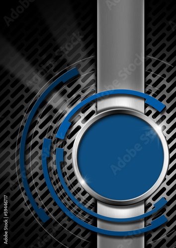 Illustration: Blue and Metal Abstract Background Blue and Metal Abstract Background