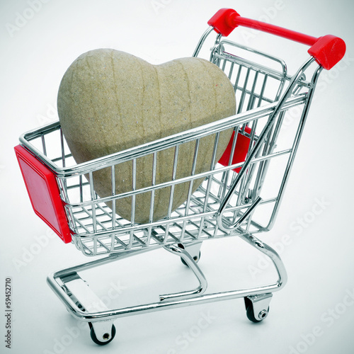 Photo: heart in a shopping cart heart in a shopping cart