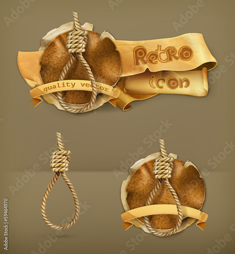 Vector: Hangman knot, vector icon Hangman knot, vector icon