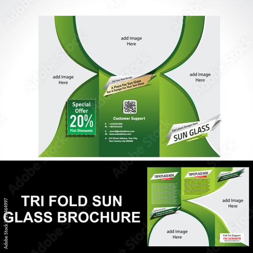 Vector: Tri Fold Sun Glass Brochure Tri Fold Sun Glass Brochure
