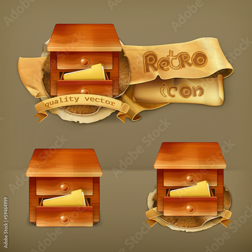 Vector: Secretary desk, vector icon Secretary desk, vector icon