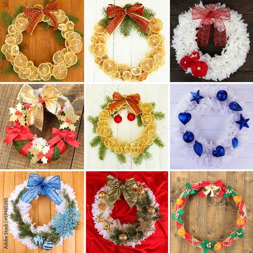 Photo: Collection of Christmas wreathes Collection of Christmas wreathes