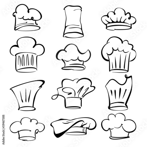 Vector: chef hats collection cartoon vector illustration chef hats collection cartoon vector illustration