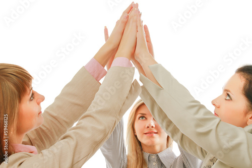 Photo: Pile of hands. Pile of hands.